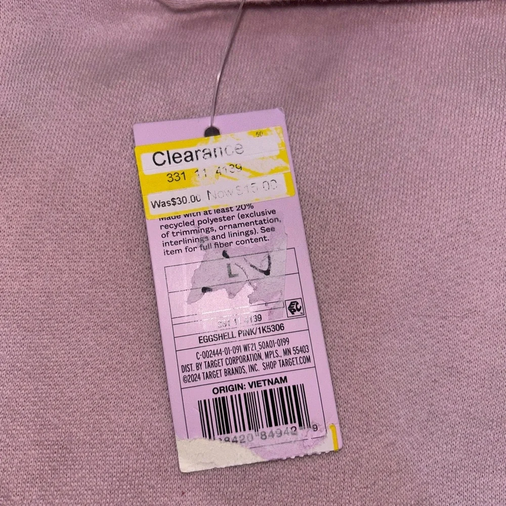 NWT, Large - Women's Oversized Hooded Pullover Sweatshirt, Pink “girl intuition” - Picture 7 of 7